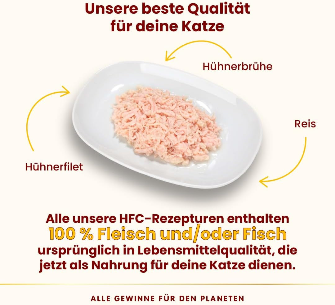 Almo Nature HFC Natural - Comida húmeda para gatos adultos - Filete de pollo - 280g, paquete de 12