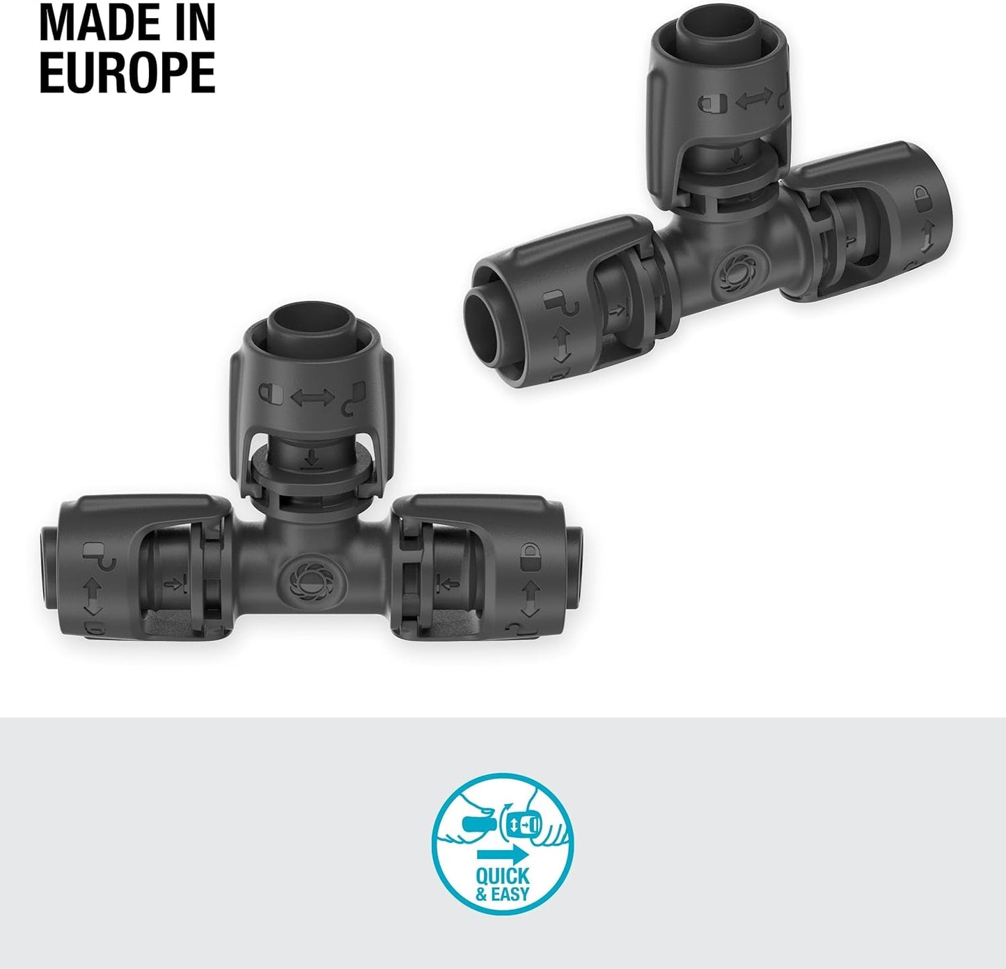 Sistema de riego por microgoteo Gardena, pieza en T de 13 mm (1/2"): conector para tubos de alimentación de 13 mm, rama en T, riego automático, reutilizable (13201-20)