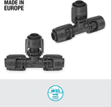 Sistema de riego por microgoteo Gardena, pieza en T de 13 mm (1/2"): conector para tubos de alimentación de 13 mm, rama en T, riego automático, reutilizable (13201-20)