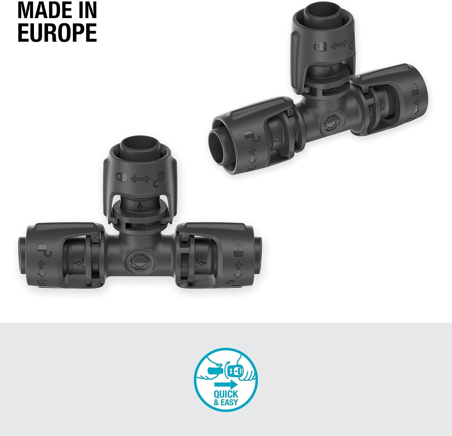 Sistema de riego por microgoteo Gardena, pieza en T de 13 mm (1/2"): conector para tubos de alimentación de 13 mm, rama en T, riego automático, reutilizable (13201-20)