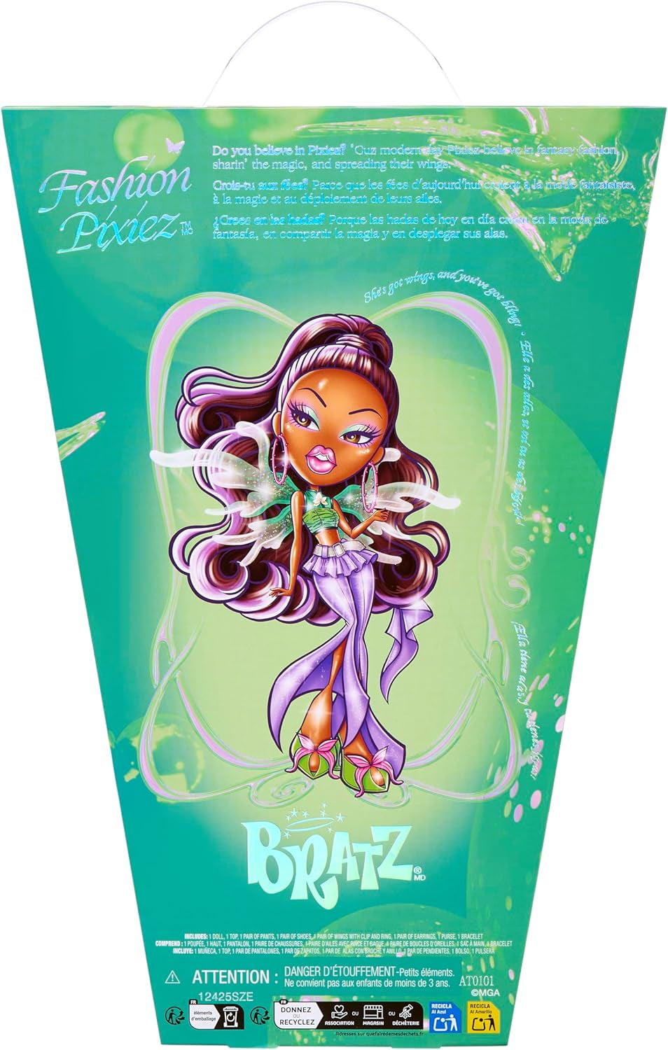 Muñeca Bratz Fashion Pixiez Sasha - Fantástica muñeca coleccionable con moda y complementos reales, alas que se convierten en anillo