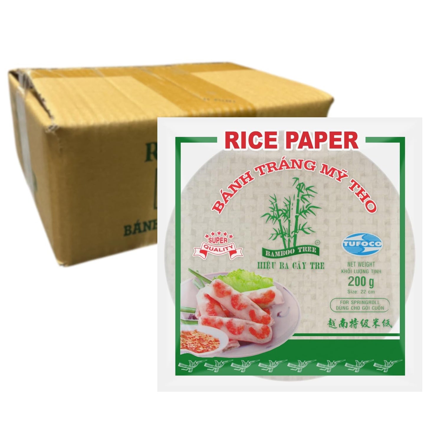 ARBOL DE BAMBÚ - Papel de arroz 22 cm. (Rollitos de verano) - 1 x 400 g