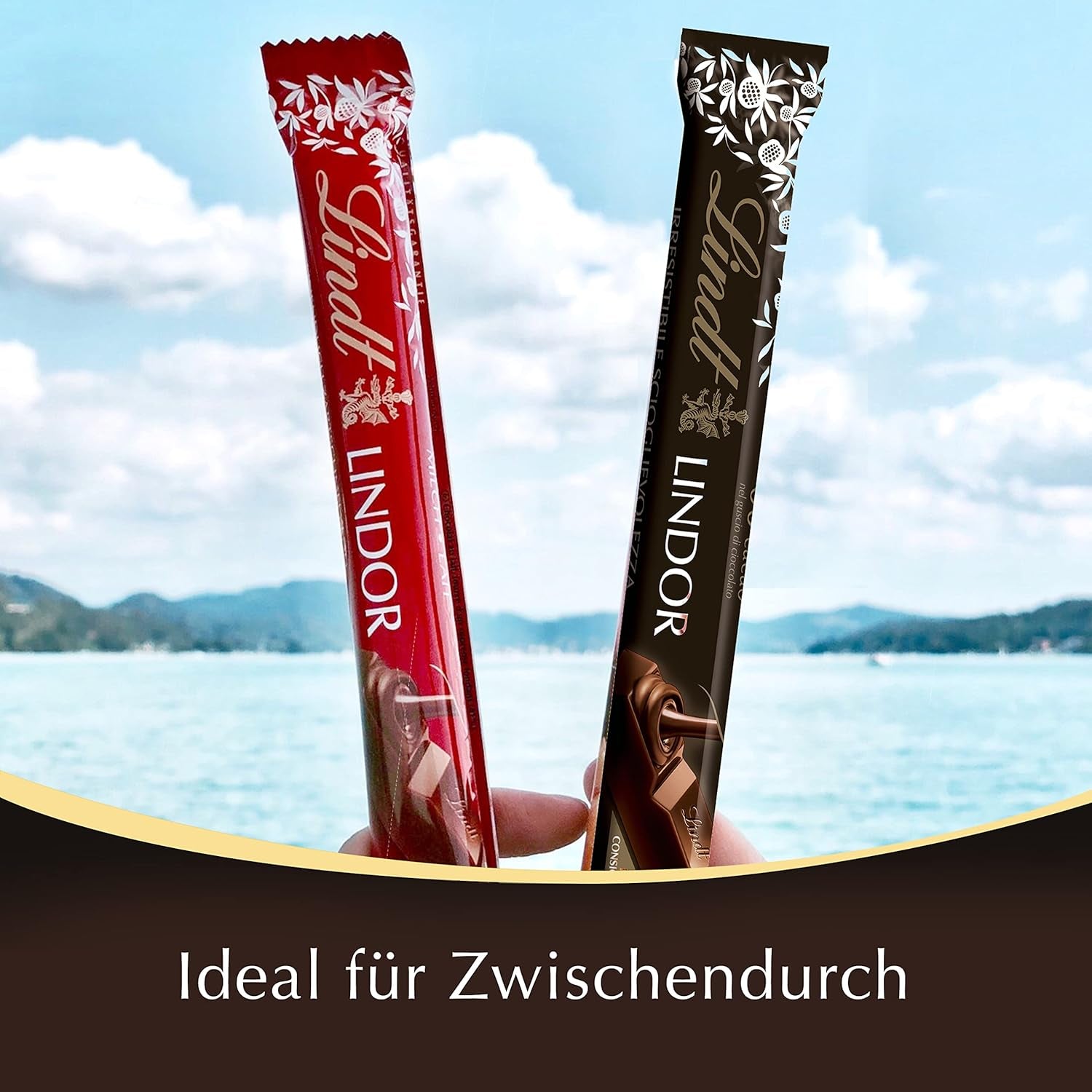 Palitos de chocolate negro Lindt Chocolate LINDOR | 24 barras de chocolate x 37g | Con un suave relleno de chocolate negro que se deshace en la boca con un 60% de cacao | Regalo de chocolate | Regalo de chocolate | paquete a granel