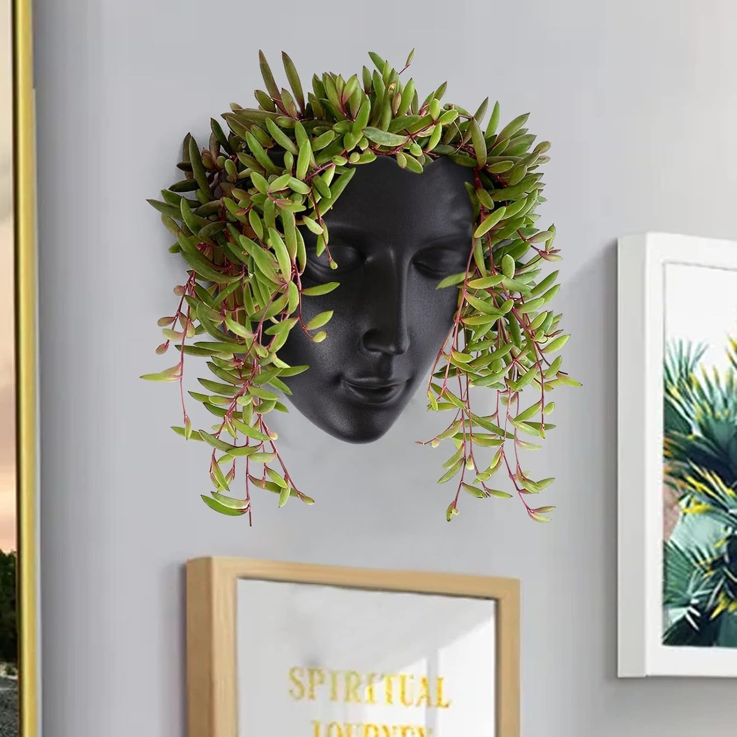 Notakia Macetero facetado de pared para interior y exterior con drenaje para suculentas, cactus y plantas pequeñas, decoración única del hogar, regalo para amigos y familiares