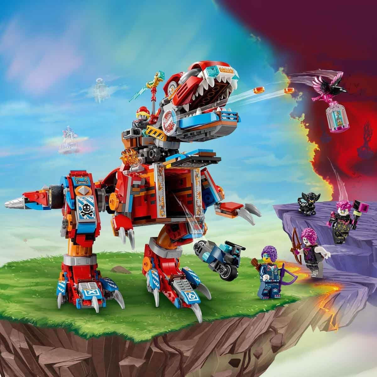 LEGO Dreamzzz 2 en 1 Coopers Dino-Mech C-Rex Pterodáctilo T.Rex Figura de acción para niños y niñas Set de aventuras de juguetes creativos Regalo para niños 9 años 71484 Juegos de construcción Beuche den LEGO-Store