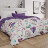 PETTI Artigiani Italiani - Edredón de invierno, Edredón de invierno, Doble cara, Monocolor e impresión digital, 100% microfibra hipoalergénica, Made in Italy Edredones y edredones Naty Shop