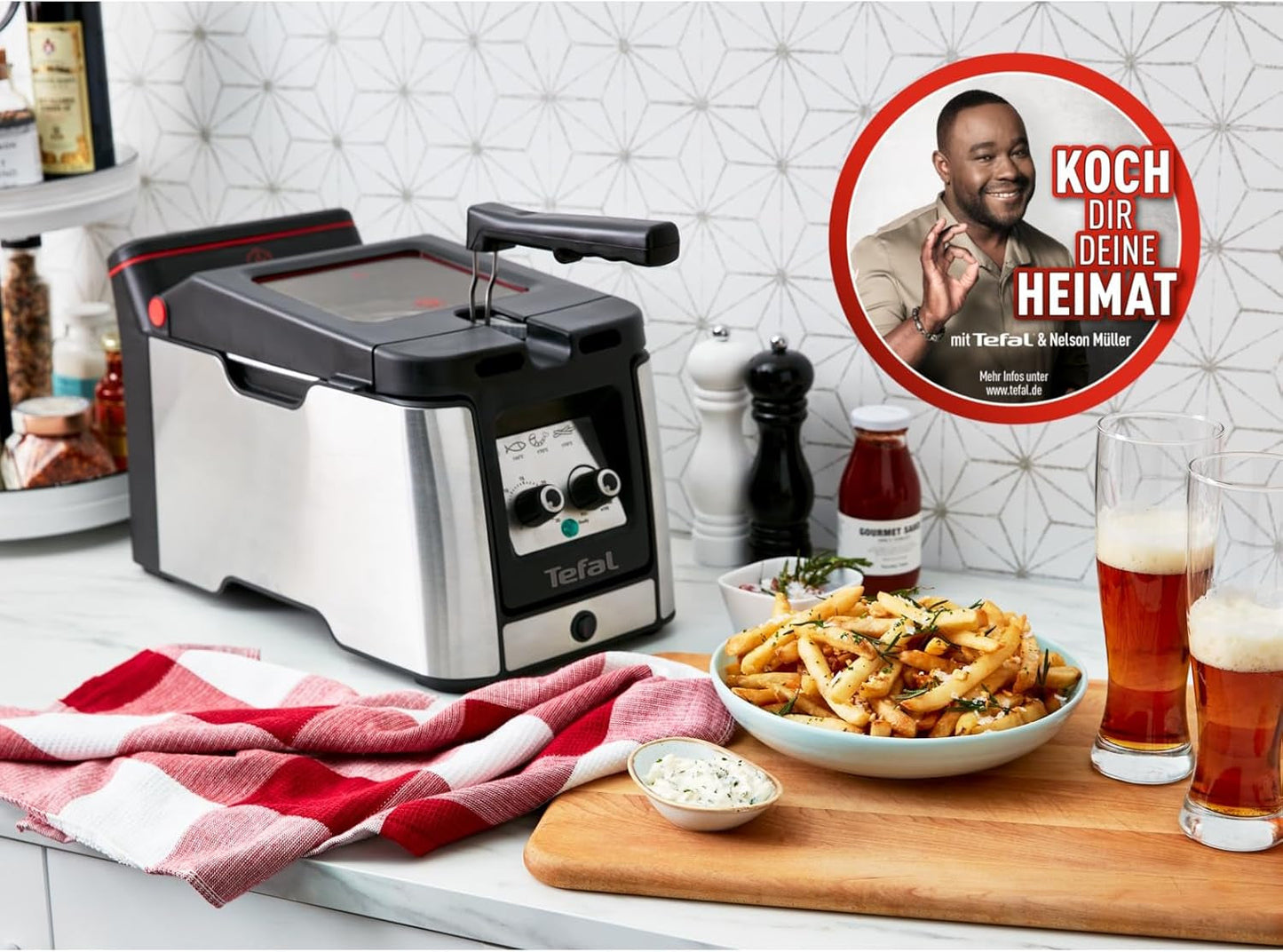 Freidora Tefal FR600D Clear Duo, fritura con menos humo y olores, 1,2 kg de capacidad, termostato, temporizador, gran ventana de visualización sin vaho Electrodomésticos Naty Shop