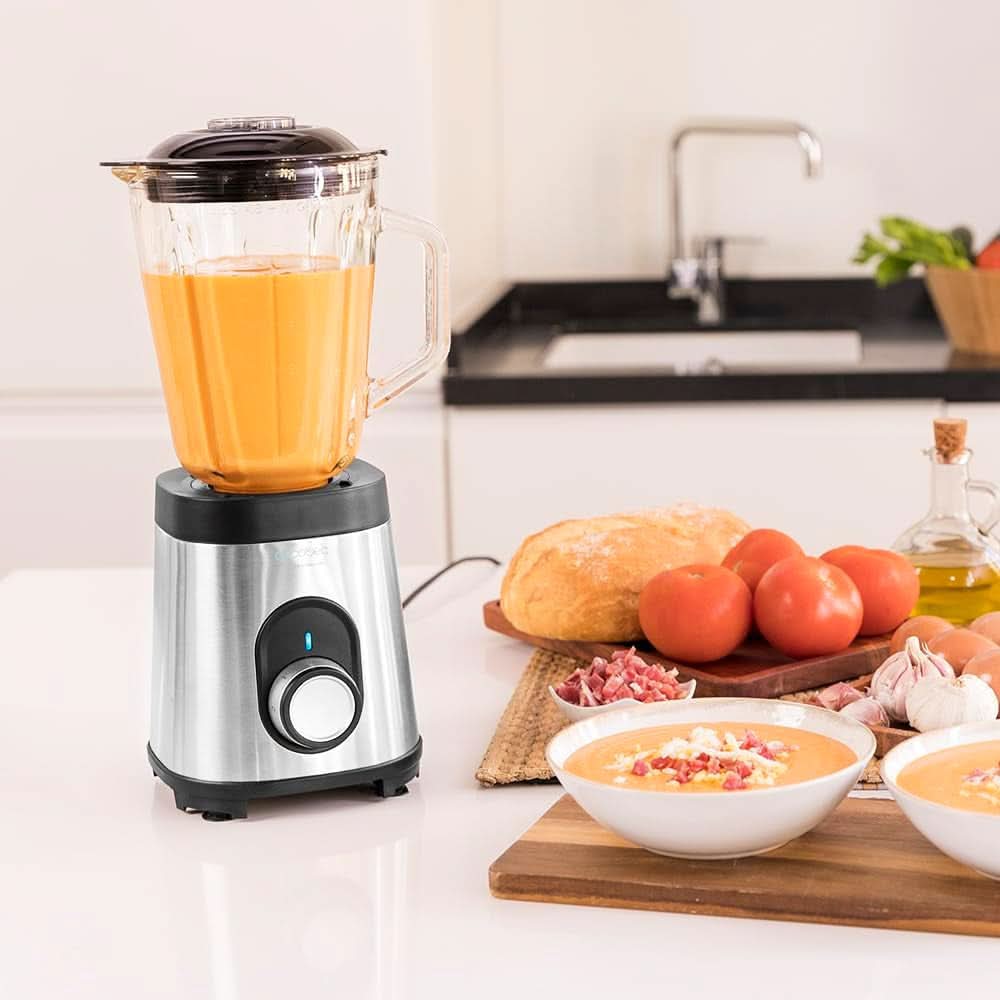 Cecotec Batidora Glas Power Schwarz Titan 1000 INOX. 1000 W, Edelstahlgehäuse, 6-Blatt-Blatt Mit Schwarzer Titanbeschichtung, 1,5-L-Glaskrug, 5 Geschwindigkeiten [Energieeffizienzklasse a +] Cocina Naty Shop