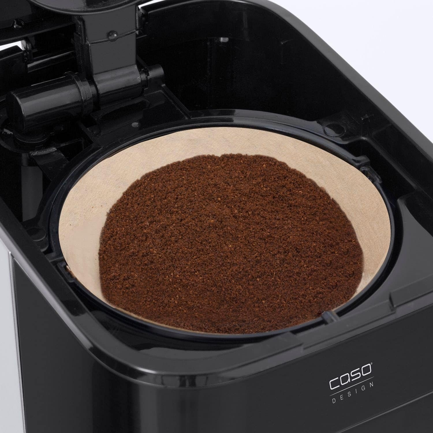 CASO Coffee Taste and Style Cafetera espresso con filtro permanente, 1,5 l, temperatura óptima de preparación 92-96 °C, sistema antigoteo, cabezal de preparación optimizado, acero inoxidable, 12 tazas