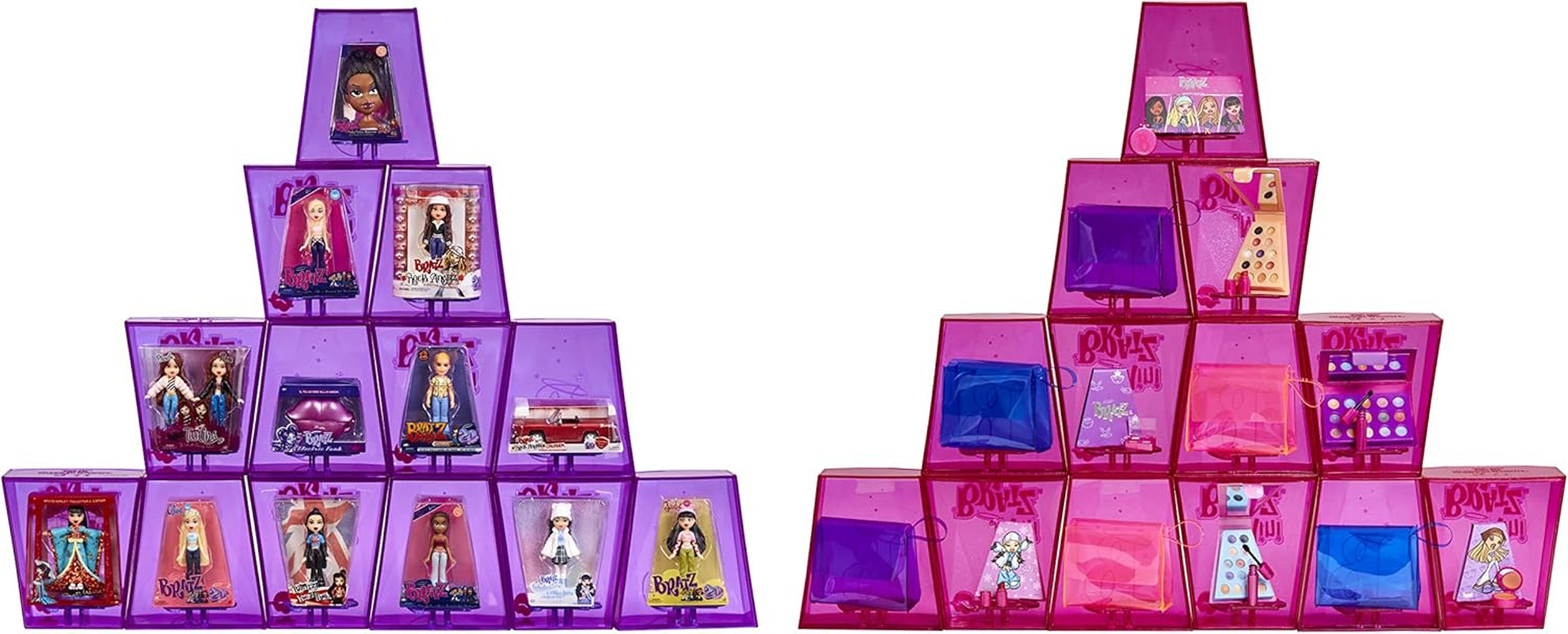 Muñecas Bratz Miniverse Y2K Nostalgia Flashback Minis de MGA de edición limitada - PAQUETE SORPRESA - 2 mini muñecas Bratz y vitrina - Gran regalo para niños y coleccionistas mayores de 6 años