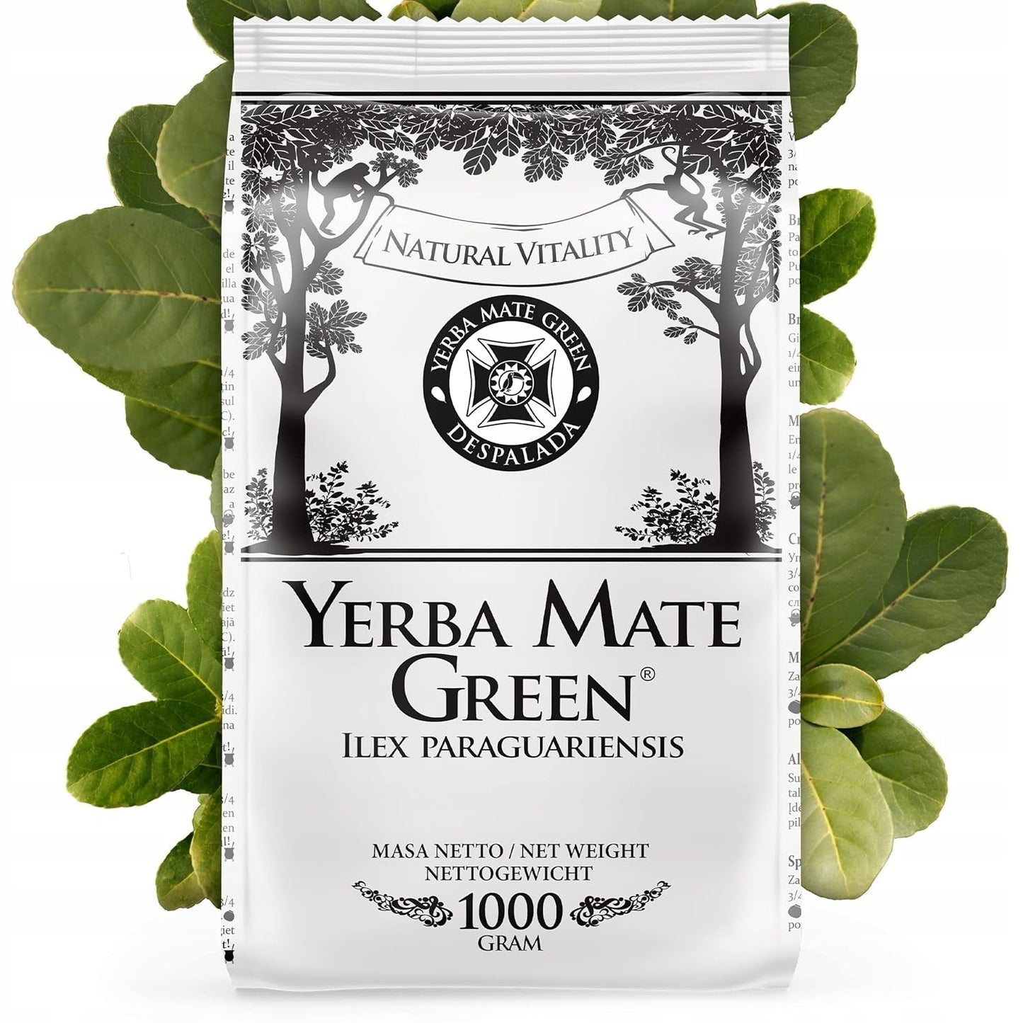 Yerba Brasil Despalada 1 kg ● Mate secado al aire a partir de hojas de yerba ● Mate paraguayo natural 50 g ● Sabor a mate natural ● Yerba mate sin aditivos ● Mate a granel