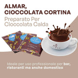 Chocolate caliente italiano Cortina sabor CLÁSICO - (15 X 30 g) Monorración, sobre, 450 g Cacao y Chocolate Caliente Naty Shop