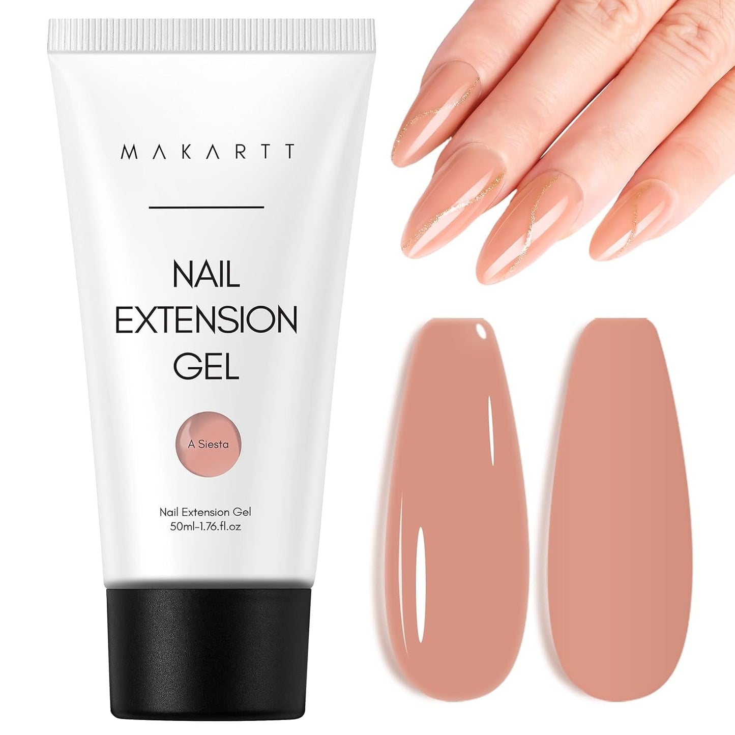 Makartt Poly Nail Extension Gel - Gel de extensión acrílico, gel fortalecedor de uñas, decoración de uñas, 50 ml (púrpura)