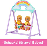 Muñeca Barbie Skipper y casa de juegos con accesorios, incluye muñecas gemelas, 1 cuna, 1 columpio, 1 mecedora y más, HXM99