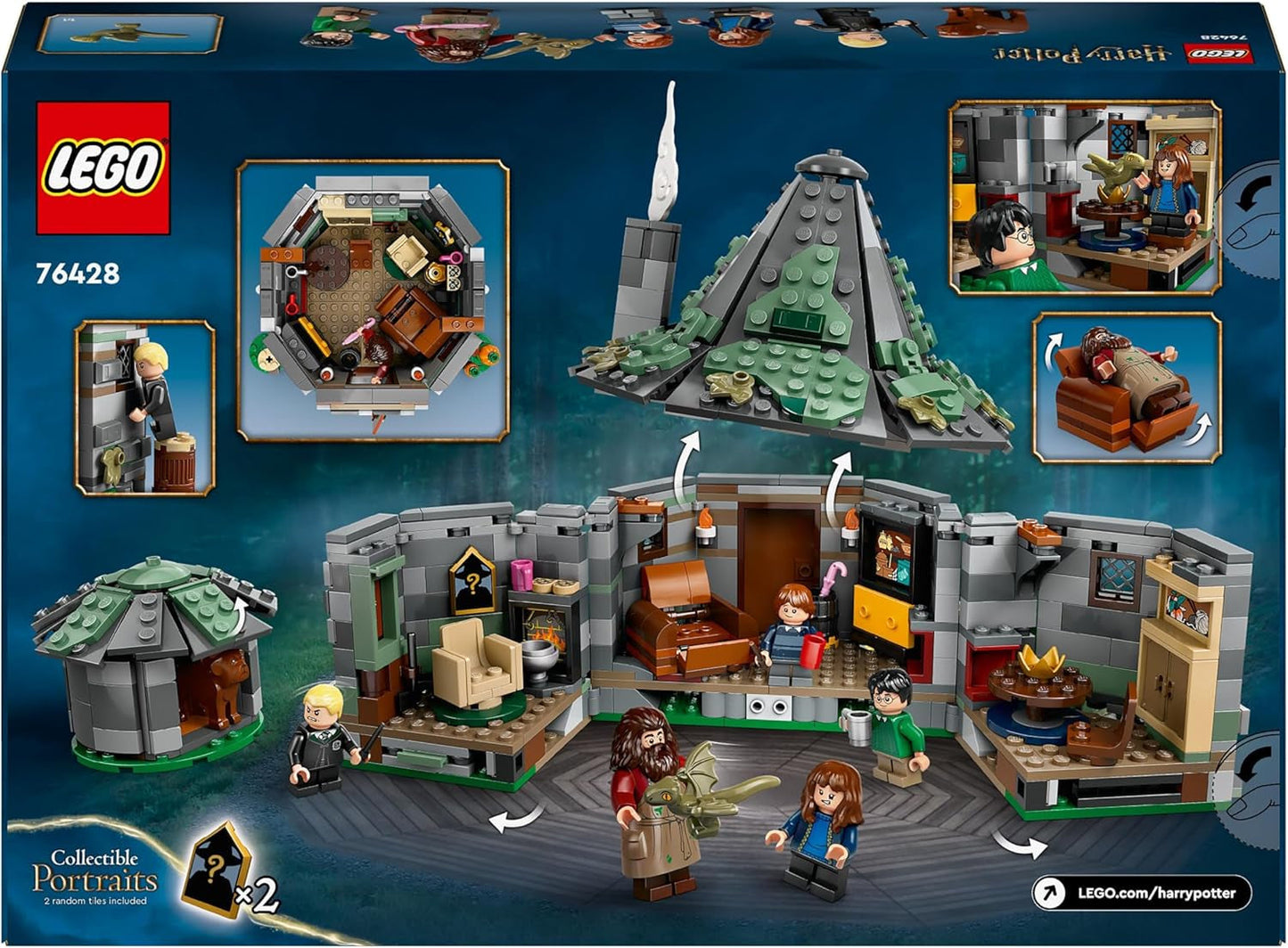 LEGO Harry Potter Cabaña de Hagrid: Set de visita inesperada con 5 minifiguras y 2 figuras de animales, regalo para mujeres y hombres, juguete de aventuras mágicas, set de fantasía 76428 Juegos de construcción Beuche den LEGO-Store