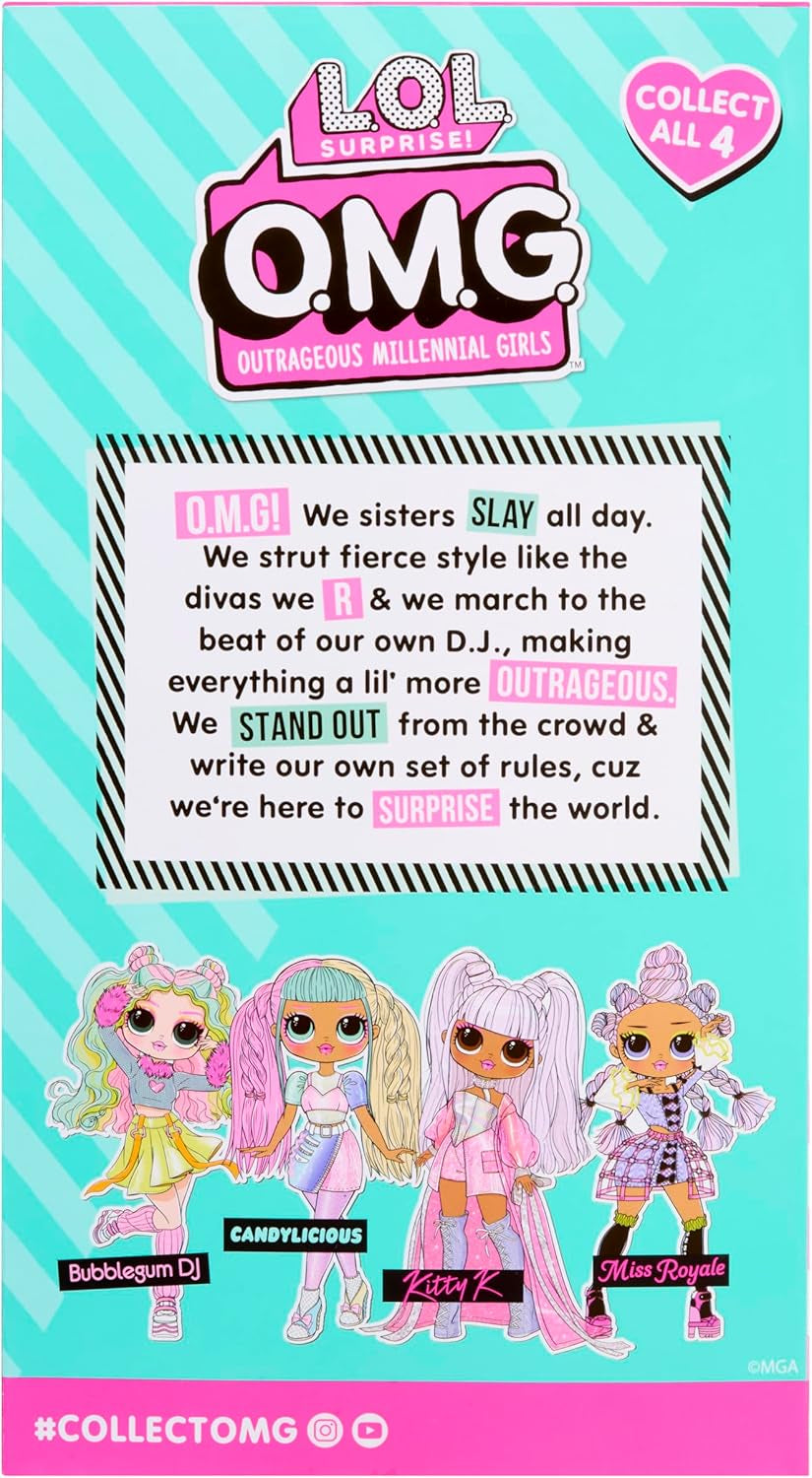 Jajaja ¡Sorpresa! Muñeca OMG – Kitty K – Incluye 1 muñeca de moda con un atuendo fabuloso, 4 muñecas coleccionables