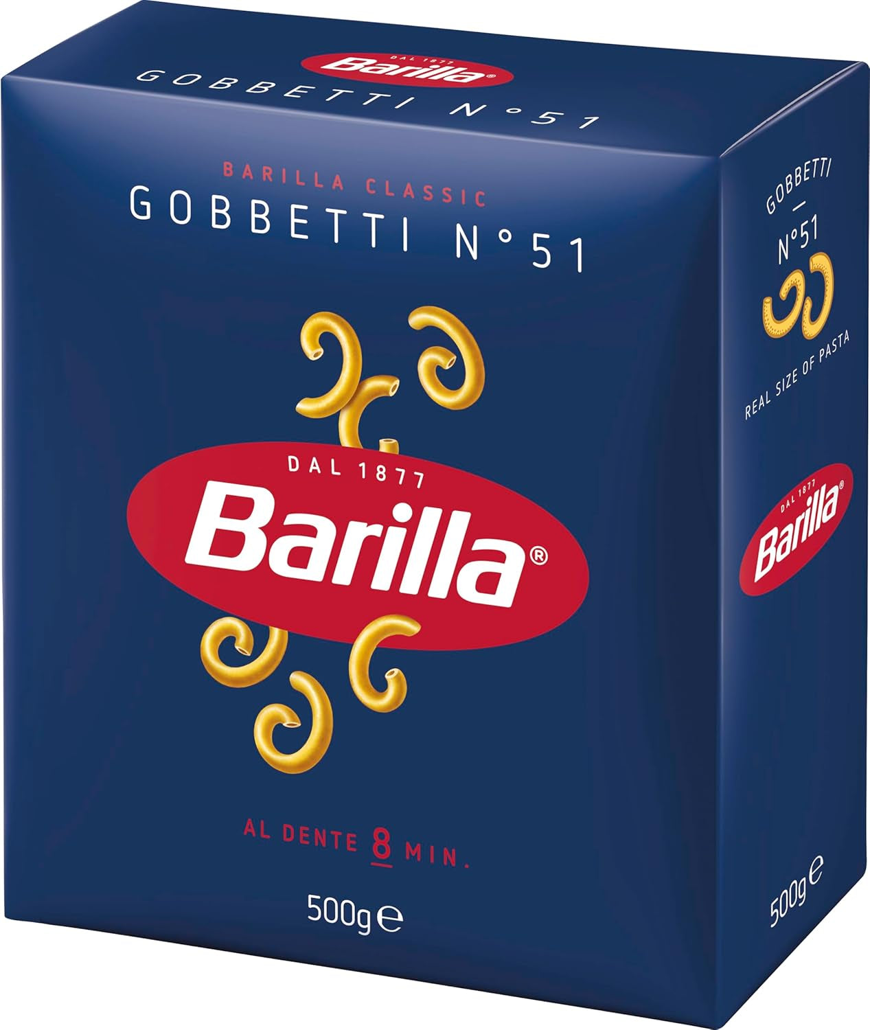 Pasta Barilla Clásica Gobbetti núm. 51 de trigo duro, siempre al dente (1 x 500 g)