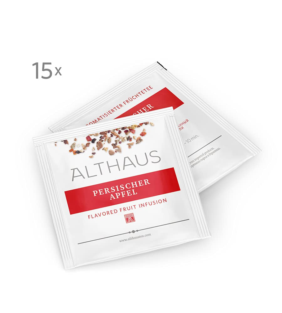 Althaus Tea MANZANA PERSA ⋅ Té de frutas en bolsitas piramidales PYRA PACK ⋅ Té de frutas aromatizado con sabor a manzana ⋅ 15 X 2.75G
