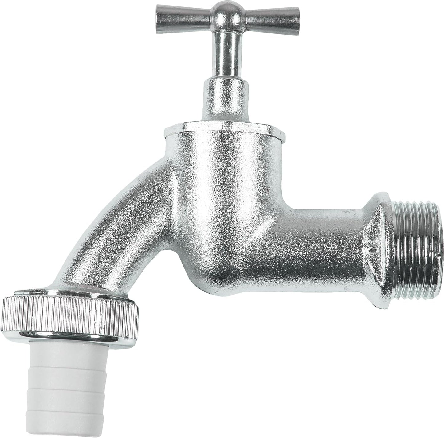 Grifo con cuernos - Rosca macho de 20,95 mm (1/2 pulgada) - Incluye conexión para manguera - Latón de alta calidad - Ideal como grifo para exteriores/grifo de barril de lluvia/grifo/válvula de cierre/FLOR92590