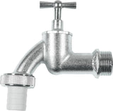 Grifo con cuernos - Rosca macho de 20,95 mm (1/2 pulgada) - Incluye conexión para manguera - Latón de alta calidad - Ideal como grifo para exteriores/grifo de barril de lluvia/grifo/válvula de cierre/FLOR92590