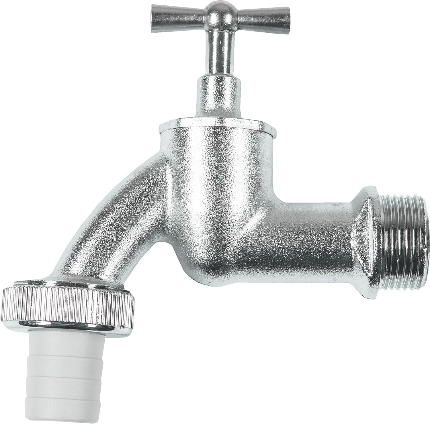 Grifo con cuernos - Rosca macho de 20,95 mm (1/2 pulgada) - Incluye conexión para manguera - Latón de alta calidad - Ideal como grifo para exteriores/grifo de barril de lluvia/grifo/válvula de cierre/FLOR92590