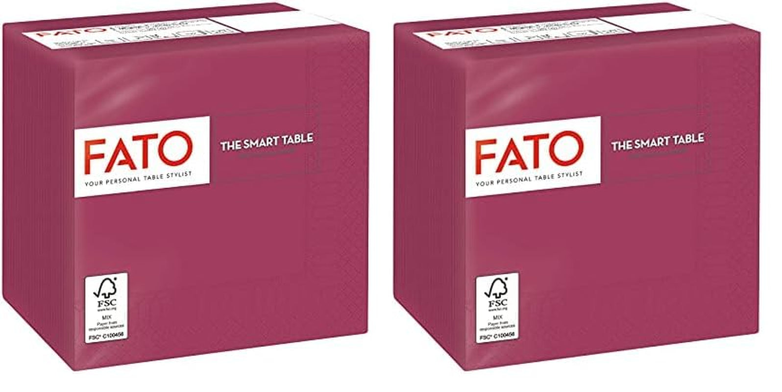 - Servilletas de Papel Desechables, Ideales para Aperitivos y Cócteles, Paquete de 100 Servilletas, Tamaño 24X24, 4 Capas, 2 Capas, Color Burdeos, Papel 100% Pura Celulosa, Certificado Fsc