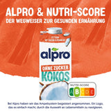 Alpro Kokosnussdrink ohne Zucker – Ohne Süßstoffe – Vegan und milchfrei – Von Natur aus lactosefrei und fettarm – Rico en calcio y vitaminas – 8 x 1 L