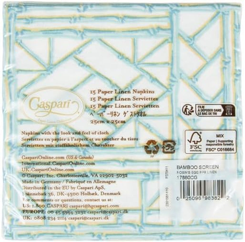 Servilletas de cóctel de bambú colado, papel de huevo de pingüino, lino, 15 piezas por paquete