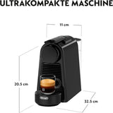 Cafetera espresso con cápsulas Nespresso De'Longhi Essenza Mini, negra | Presión de la bomba 19 bares | Depósito de agua 0,6 l | Para café expreso y pulmón | Pequeña cafetera espresso – Grandes momentos de café | EN85.B