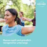 Toallitas húmedas WaterWipes Sensitive+ On The Go, 100 toallitas (paquete de 10), 3 en 1 limpia, cuida, protege, 99,9 % agua, toallitas sin fragancia