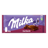 Milka Zartherb - chocolate con leche negro alpino con un delicado toque de cacao en un paquete múltiple - 25 x 90 g
