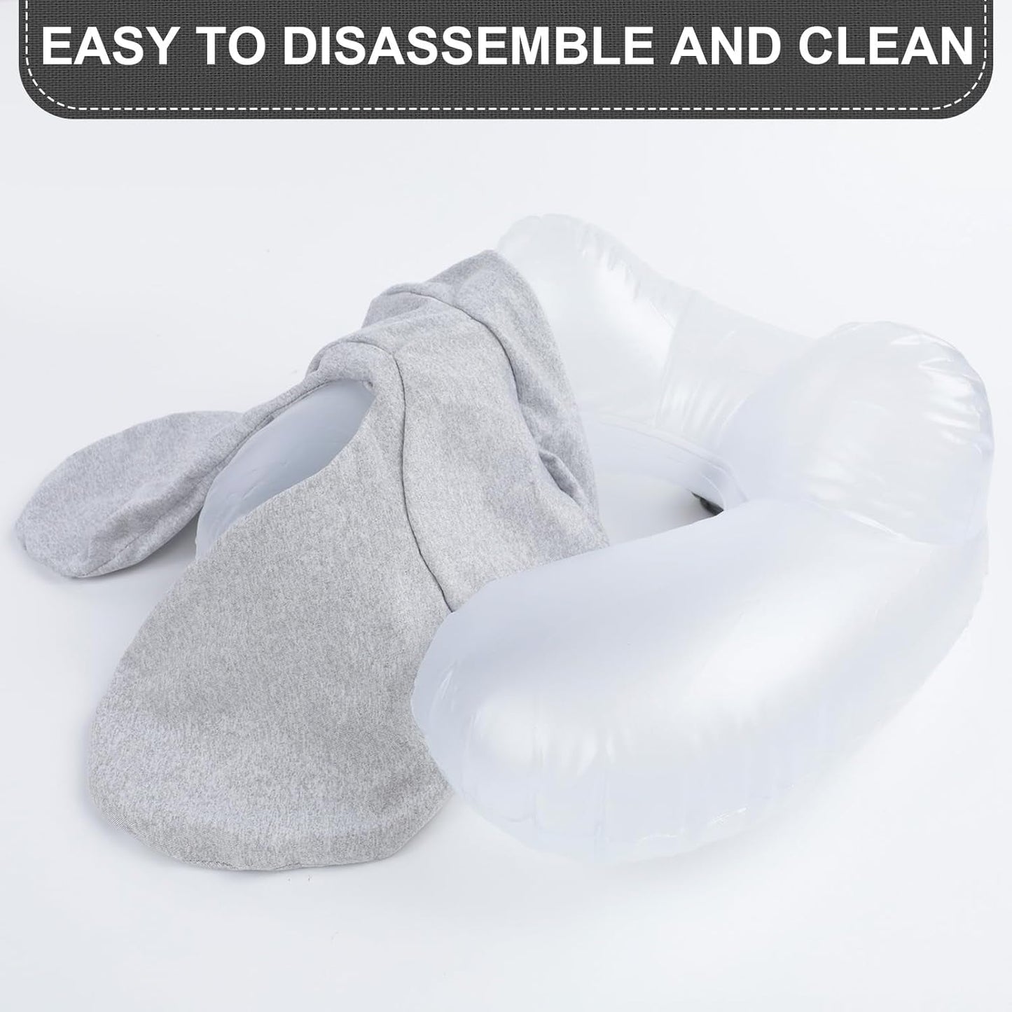 Aiqinu Almohada inflable para el cuello, almohada de viaje, almohada inflable compacta de cuello rápido con funda de almohada lavable para viajes en coche, avión, tren, oficina, almohadas de viaje familiares Naty Shop