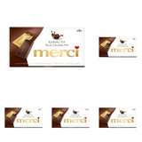 Barras de chocolate negro 72% – 5 x 100 g – Los mejores cuadrados de chocolate negro – Chocolate envuelto en lámina de oro