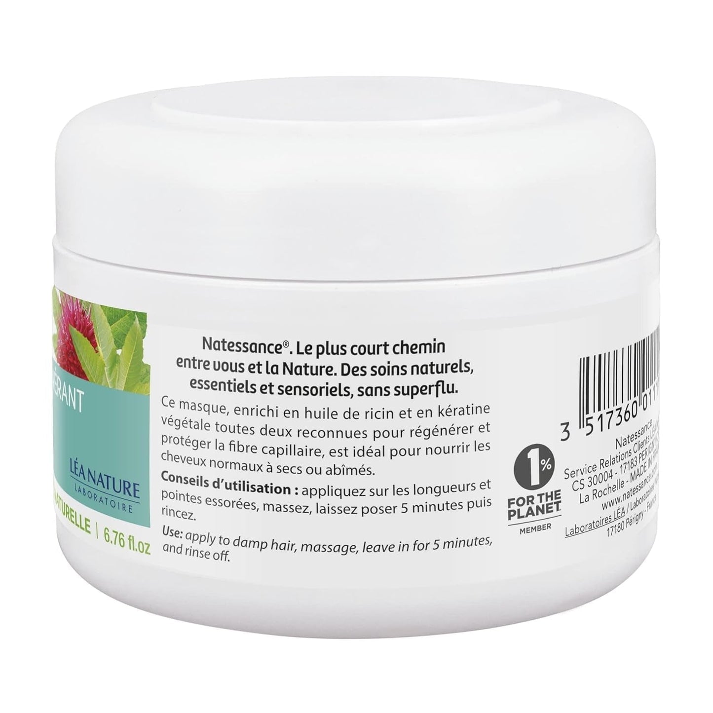 Mascarilla Sublimateur à l'Huile de Ricin et Kératine Végétale 200 ml Mascarilla capilar Naty Shop