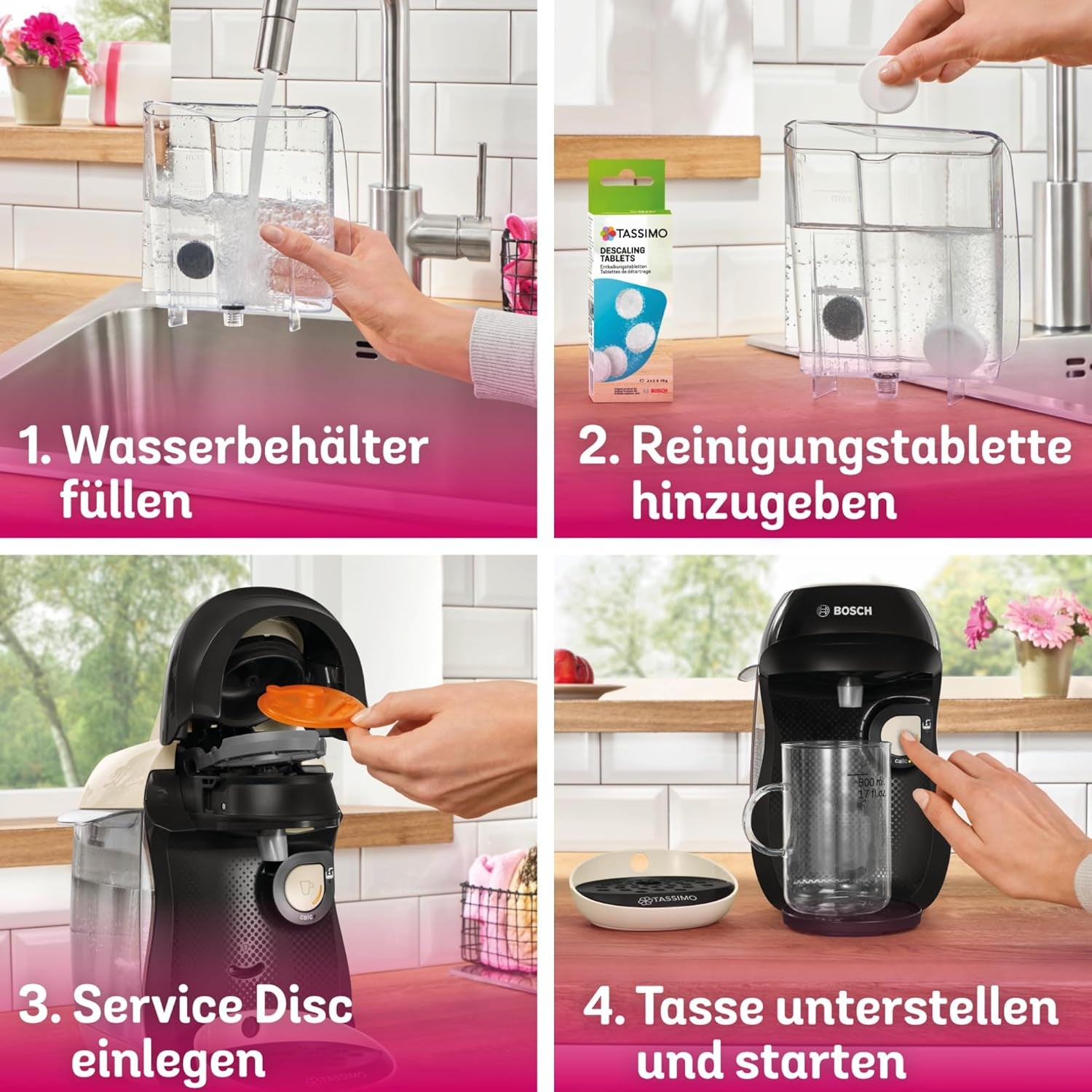 Bosch Tassimo Happy Friendly TAS107E Cafetera espresso de cápsulas, más de 70 bebidas, apta para todas las tazas, parada automática, sostenible, dosificación perfecta, ahorro de espacio, 1400 W, crema/negro