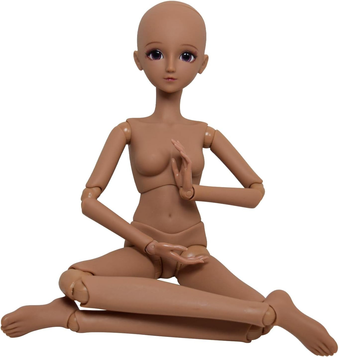 Muñeca BJD 1/3, cuerpo de muñeca de piel negra y marrón, 60cm, 24 pulgadas, articulación esférica, muñecas SD, articulaciones móviles, PVC, DIY (Alexia)
