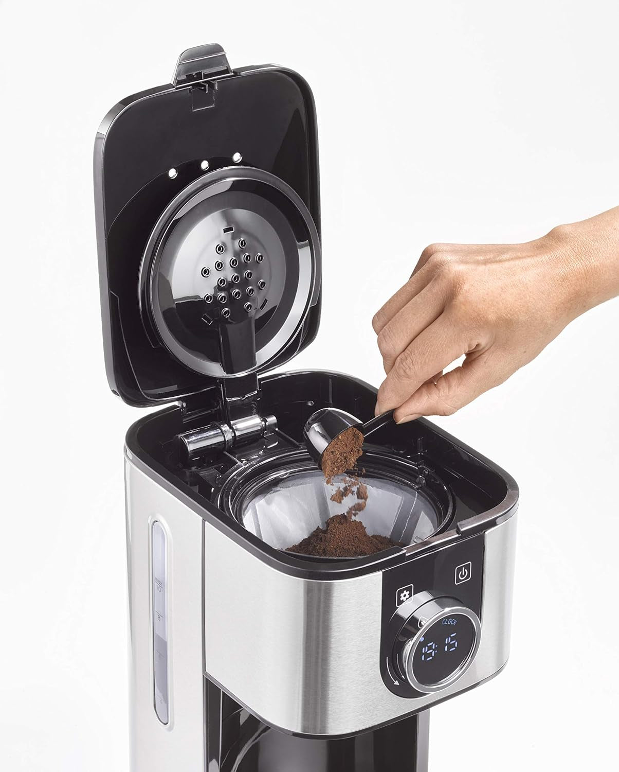 Cafetera CASO Selection C 10 Thermo Design – Carcasa de acero inoxidable, jarra isotérmica de 1,2 l (10 tazas), controles táctiles y temporizador, función Aroma PLUS, filtro permanente, filtro antigoteo