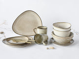 CreaTable, 23769, Serie CLOUDY, Arena, Vajilla de 10 piezas, Servicio combinado de porcelana, Apto para lavavajillas y microondas, Fabricación de calidad