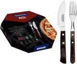 Tramontina PIZZA Besteck, Juego de 8 Piezas, Para 4 Personas, Rostfreier Edelstahl, Fsc-Zertifizierte Holzgriffe, Spülmaschinenfest Kitchen Naty Shop
