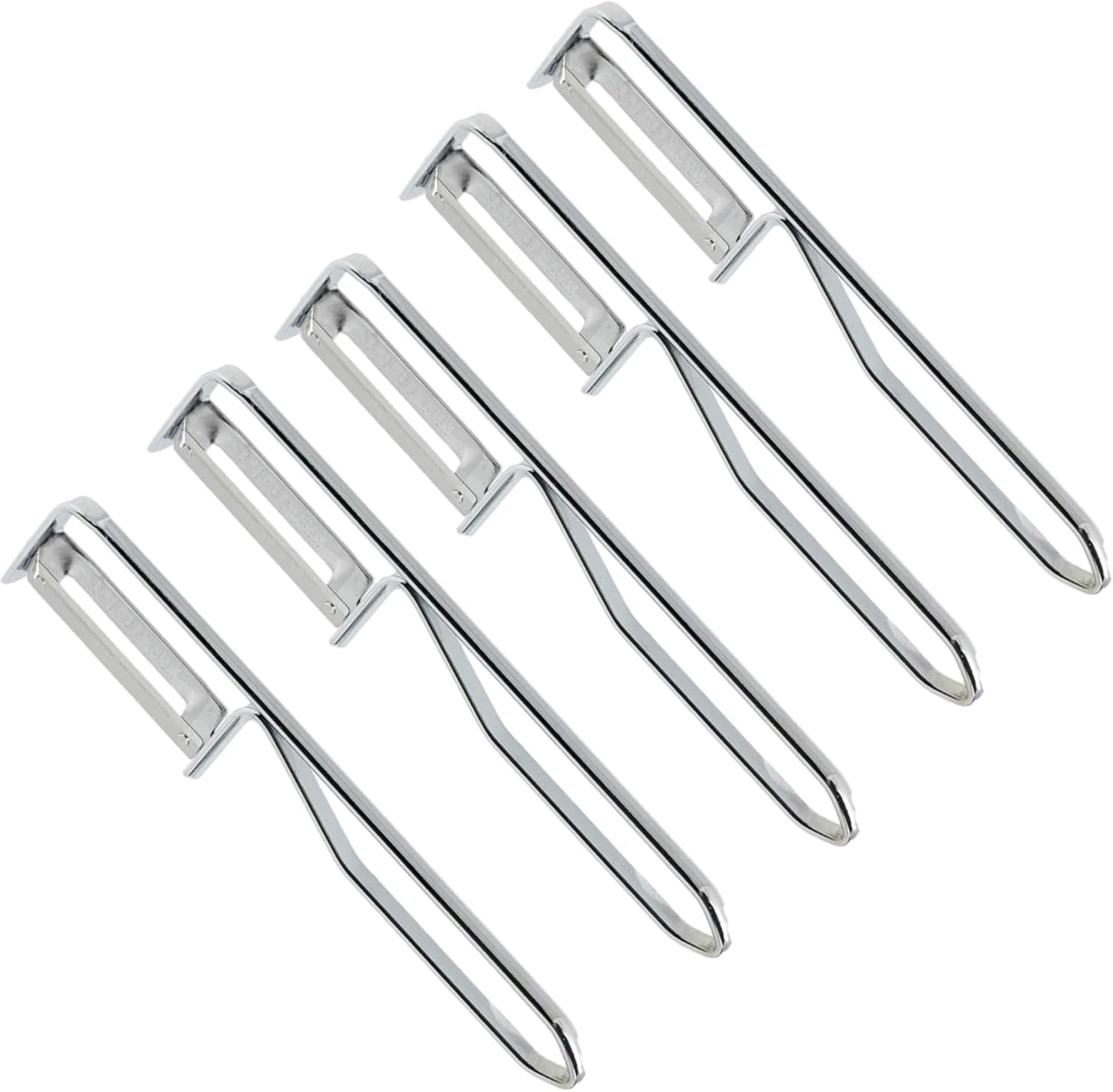Pelador universal Fackelmann, hoja de acero inoxidable Pelador Naty Shop Pelador económico Set 5 piezas