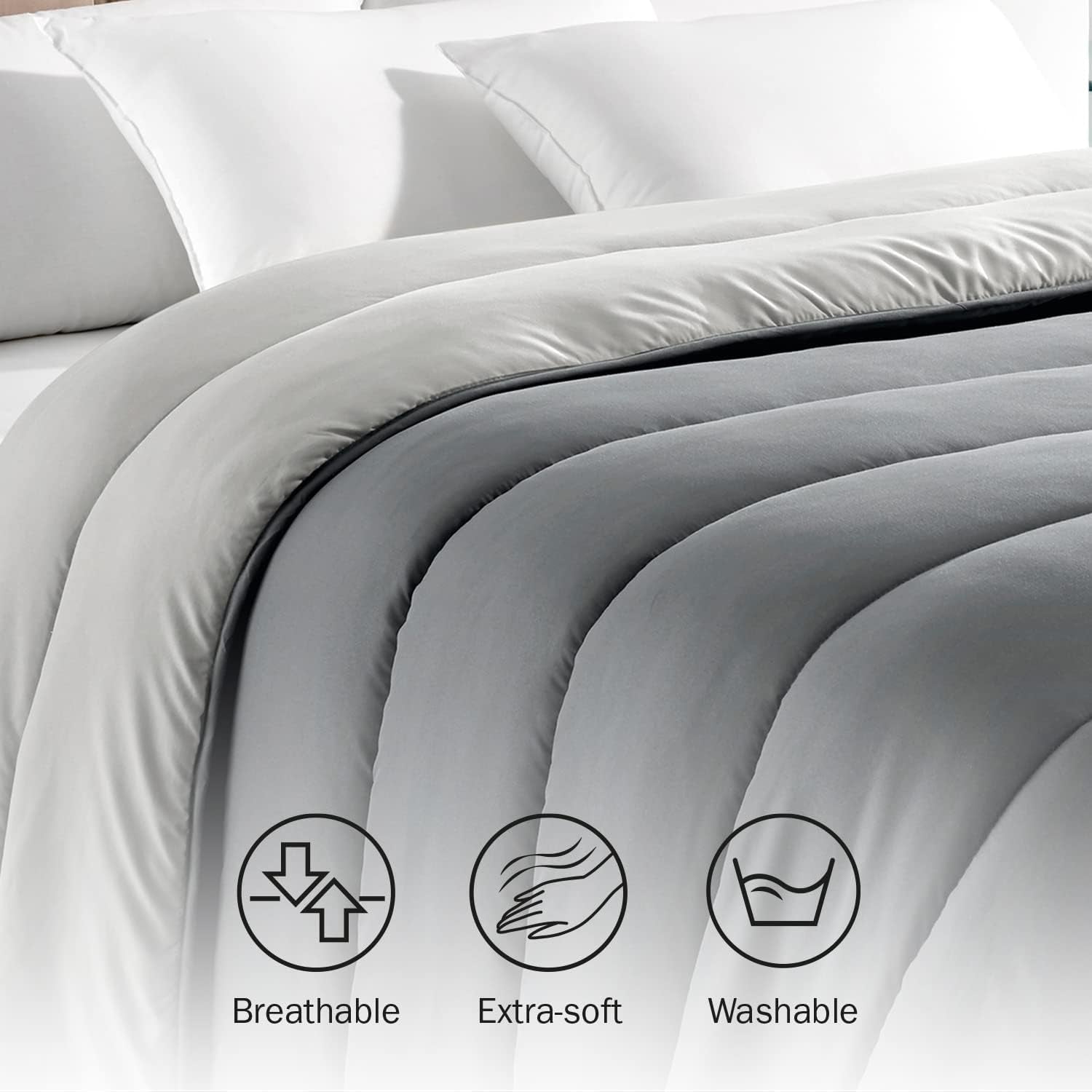 Pikolin Home - Edredón Reversible 300 G - Relleno Nórdico Bicolor - Para cama de 90 - Cómodo, cálido, transpirable, Azul Marino, 135 X 200 cm Edredones y edredones Naty Shop