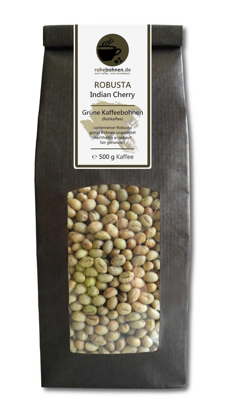 Café crudo - Café verde Kenia, India, Brasil (paquete reducido en granos de café verde 3x500g) - Certificado GMP