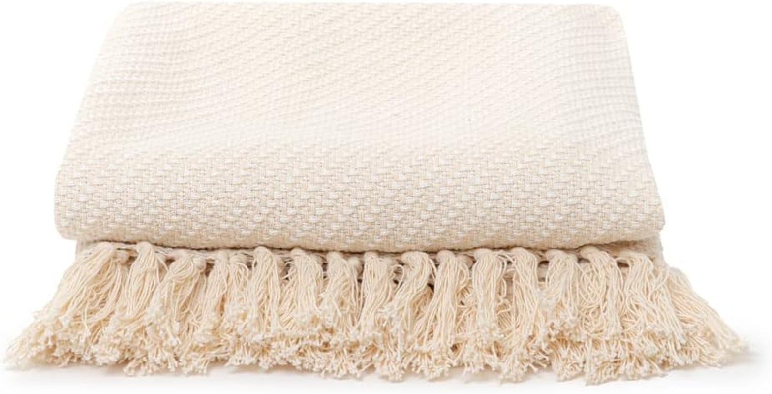 HOMLA Manta con flecos de algodón Morris Plaid - Manta suave y cómoda Manta de algodón - tejido fino 130 X 170 Cm Crudo Camas y mantas Besuche den HOMLA-Store