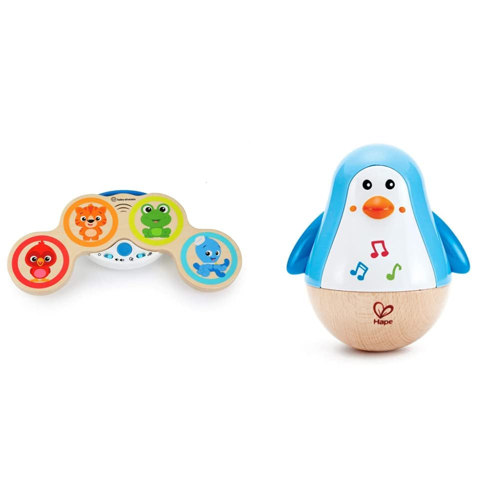 Baby Einstein Magic Touch Juguete musical con tambor de madera para 6 meses en adelante & Hape Penguin Musical Wobbler, colorida melodía oscilante, juguete Roly-Poly para 6 meses en adelante Bebe Naty Shop Toys Título predeterminado