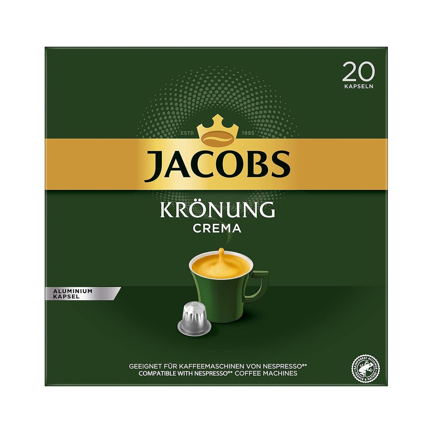 Kaffeekapseln Espresso Ristretto, Intensität 12 von 12 & Kaffeekapseln Krönung Crema, 200 Kapseln compatibles con Nespresso, 10er Pack, 10 x 20 Getränke, 1040 g