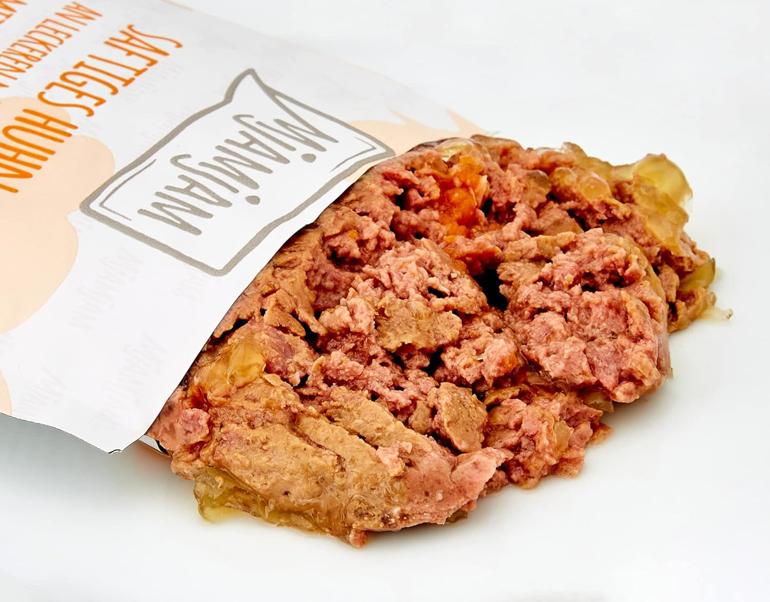 MjAMjAM - Comida húmeda premium para gatos - Bolsa exprimible - Pollo jugoso con deliciosas zanahorias Paquete de 12 (12 x 125 g) Sin cereales con carne extra