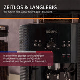 KRUPS Cafetera espresso automática Arabica Picto, diseño compacto, fácil de usar, control giratorio ajustable intuitivo, espumador de leche, función 2 tazas, cafetera espresso, negra, EA810870