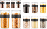 BODUM PRESSO tarros de plástico, negro, 4 x 0,25 l, 3 x 0,6 l, 3 x 1 l, 2 x 2 l Naty Shop cajas de conservación de alimentos Negro 4 X 0,25 L, 3 X 0,6 L, 3 X 1,0 L, 2 X 2,0 L