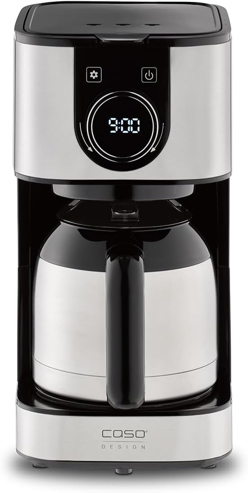 Cafetera CASO Selection C 10 Thermo Design – Carcasa de acero inoxidable, jarra isotérmica de 1,2 l (10 tazas), controles táctiles y temporizador, función Aroma PLUS, filtro permanente, filtro antigoteo