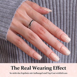 Juego de 240 uñas cuadradas degradadas, uñas artificiales degradadas blancas desnudas para pegamento de pluma de aceite, uñas postizas naturales degradadas medias para mujeres DIY (cuadradas desnudas)